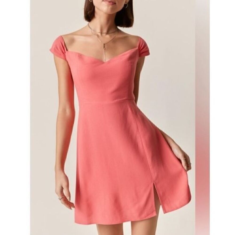 New w/tags Francescas Blue Rain Coral Pink summer dress sweetheart XS